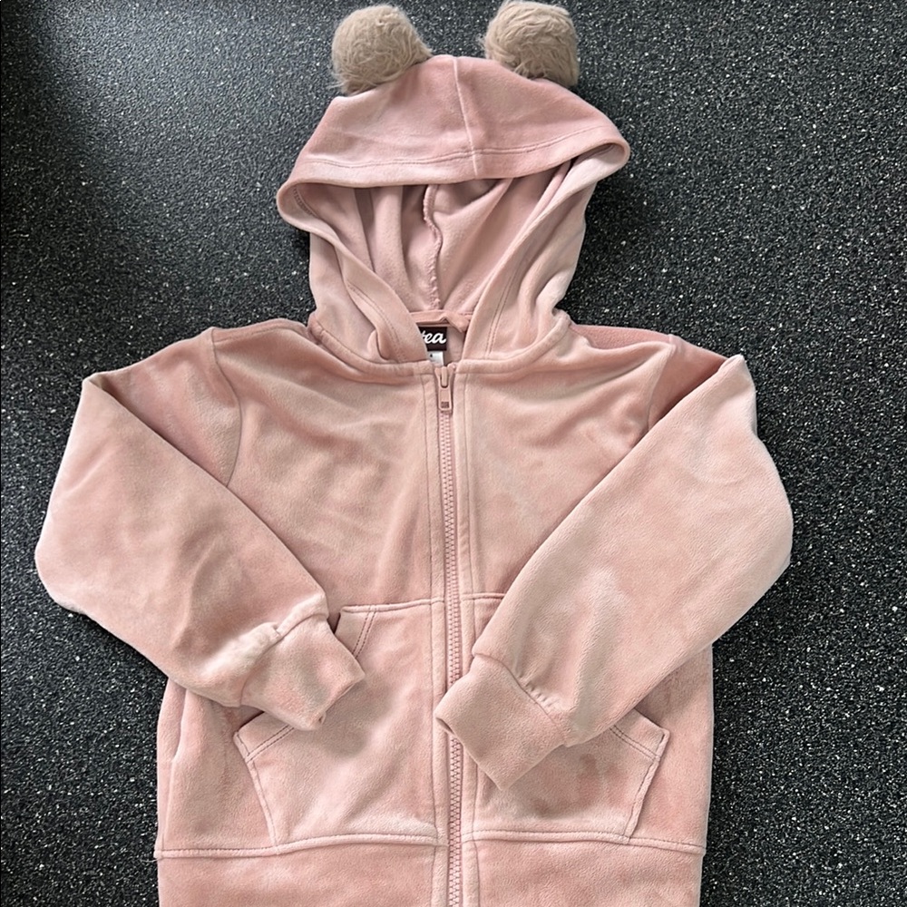 Tea Collection Pink Cozy Bear Ear Sweatshirt